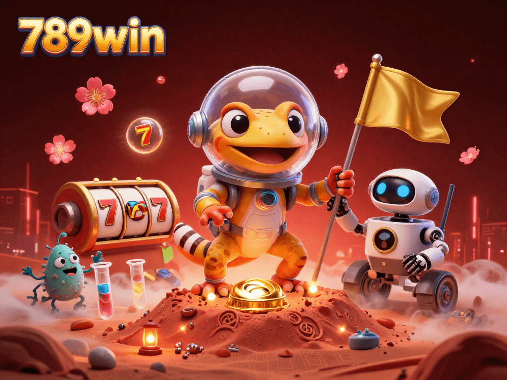 Engage with the lively world of 789win at a Martian casino, featuring vibrant gameplay elements.