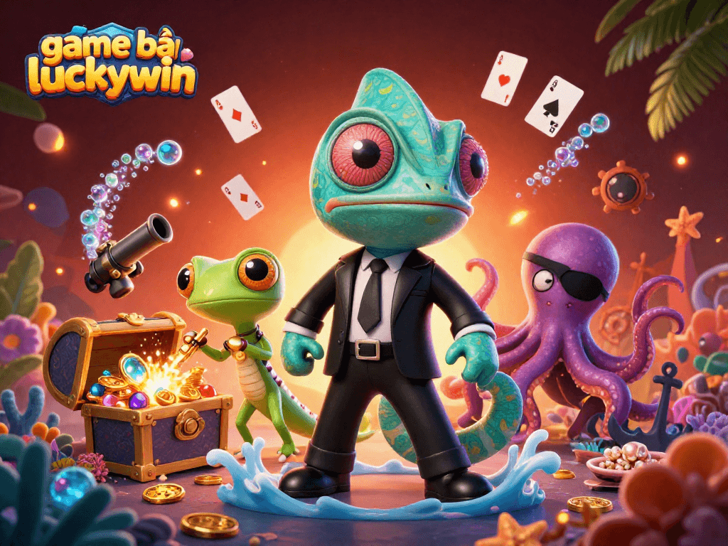 Engage in thrilling game bài luckywin action with colorful characters and exciting casino elements.