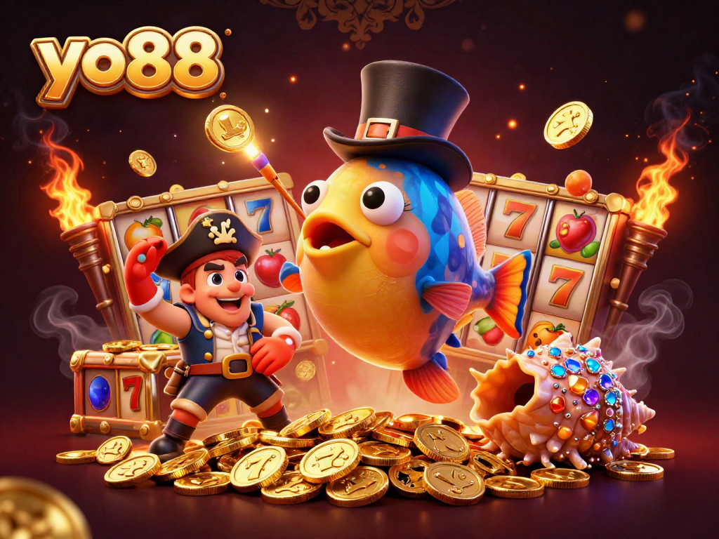 Spin the reels at yo88 with vibrant characters in a captivating underwater casino scene.