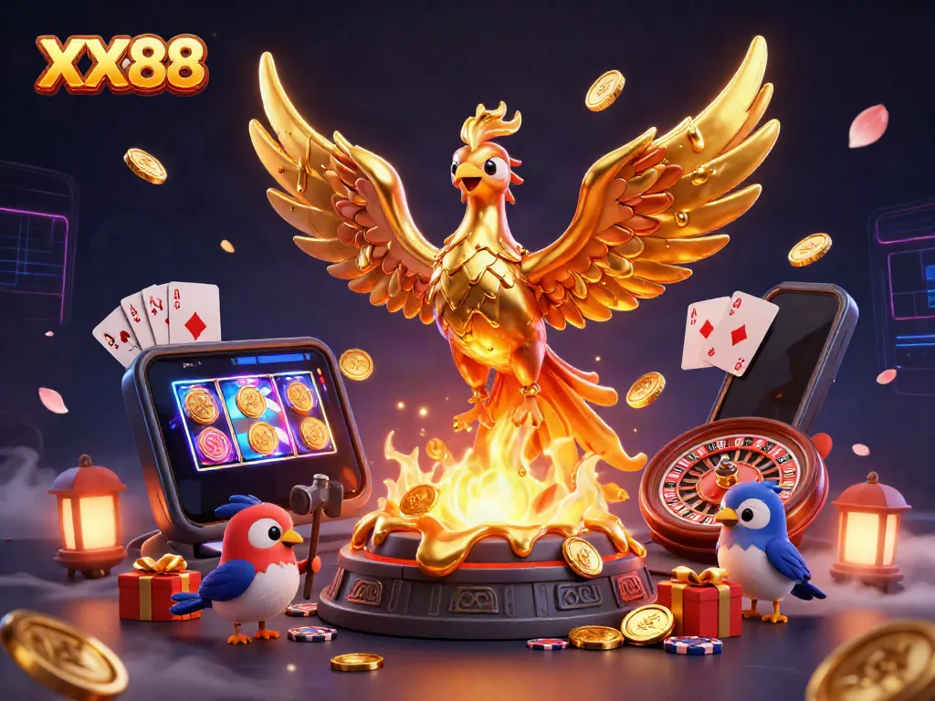 Experience thrilling gameplay and winnings at XX88 with vibrant casino elements and enchanting visuals.