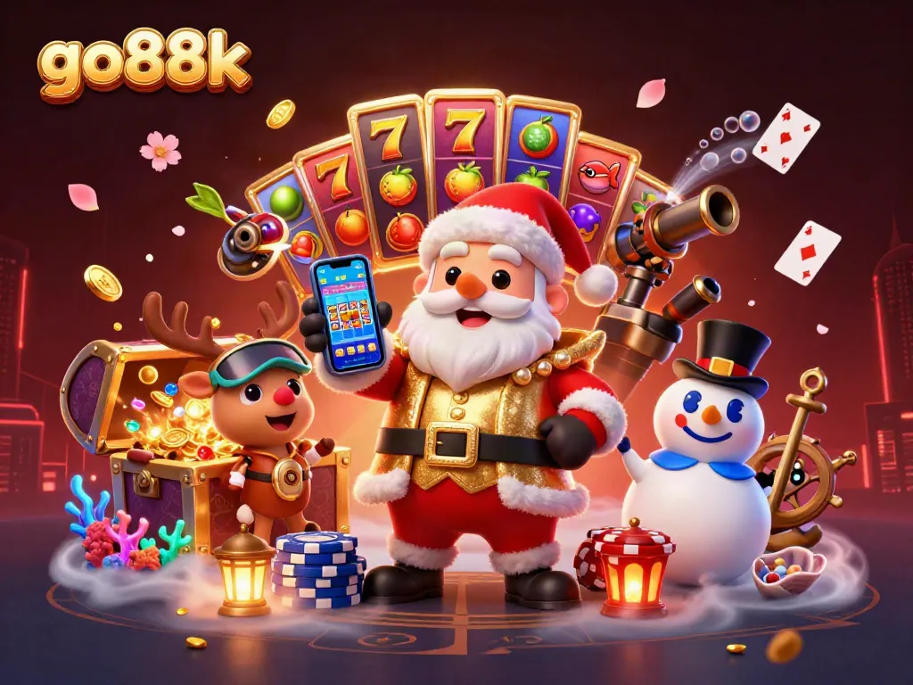 Experience the thrill of go88k with Santa and friends winning slots and treasures!