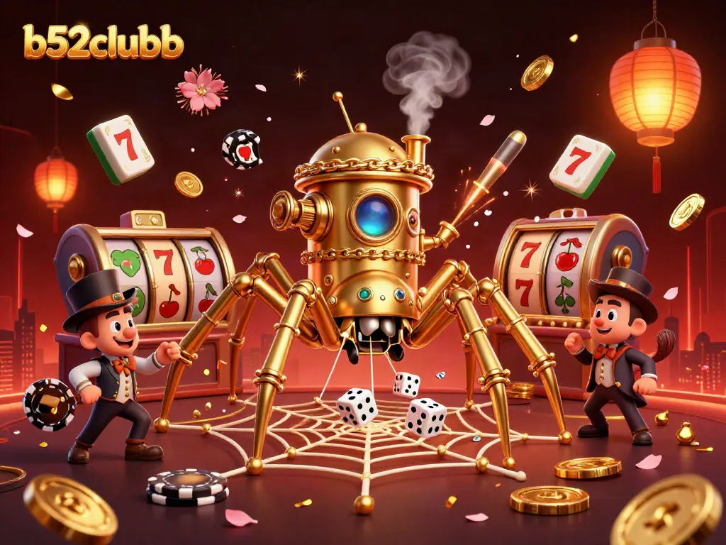 Experience exciting gameplay with b52clubb’s vibrant casino scene featuring colorful slot reels and dynamic characters.