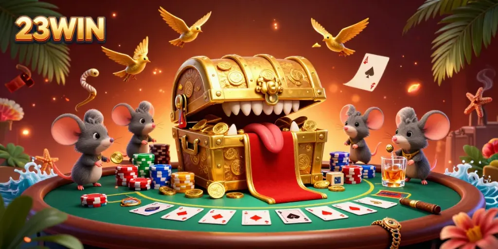 Experience thrilling gameplay at 23WIN with vibrant poker scenes featuring rich details and dynamic elements.