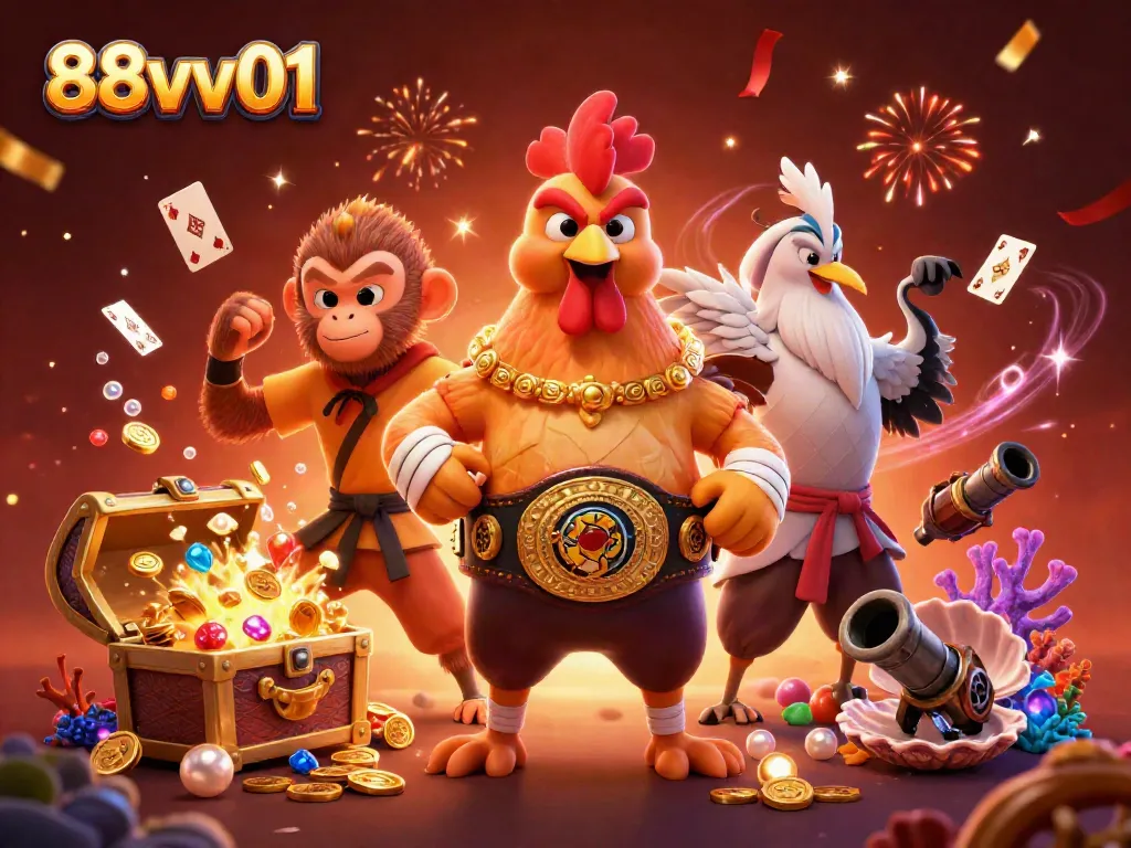 Experience thrilling gameplay at 88vv01 casino with action-packed characters and vibrant elements.