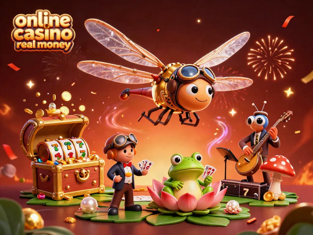 Engage with the exciting online casino real money scene featuring vibrant characters and dynamic gaming elements.