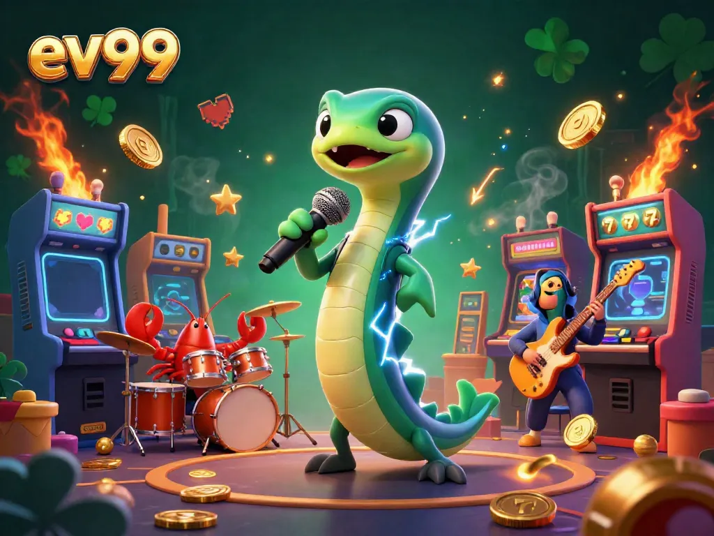 Experience the electrifying entertainment of ev99 at an underwater casino stage with vibrant games.