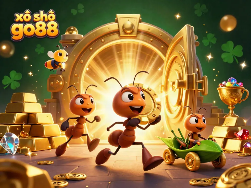 Experience the thrill of xổ số go88 with a team of ants on a heist for golden treasures.