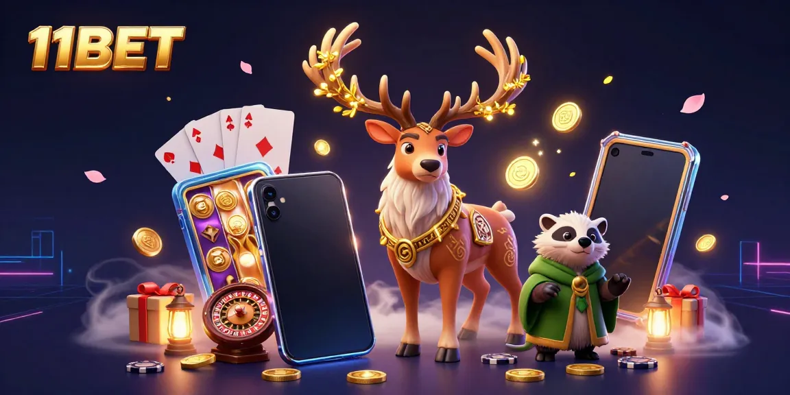 Experience thrilling gameplay with 11BET in this vibrant casino scene featuring magical characters.