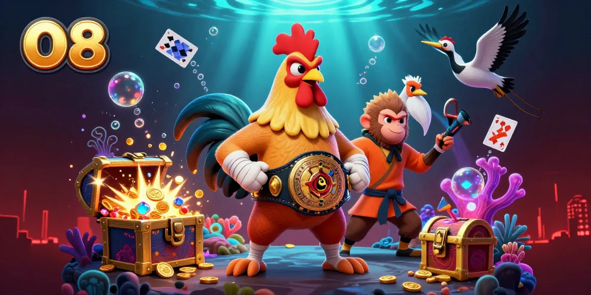 Engage in thrilling underwater adventures with O8's vibrant gaming elements.