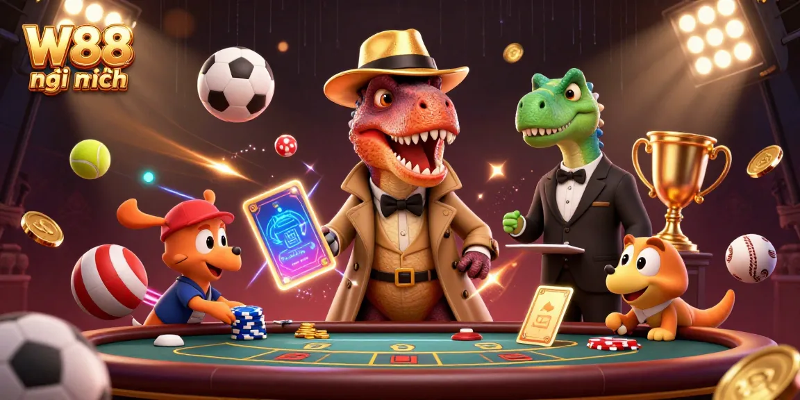 Experience thrilling gameplay at W88 mới nhất with engaging casino characters in action.