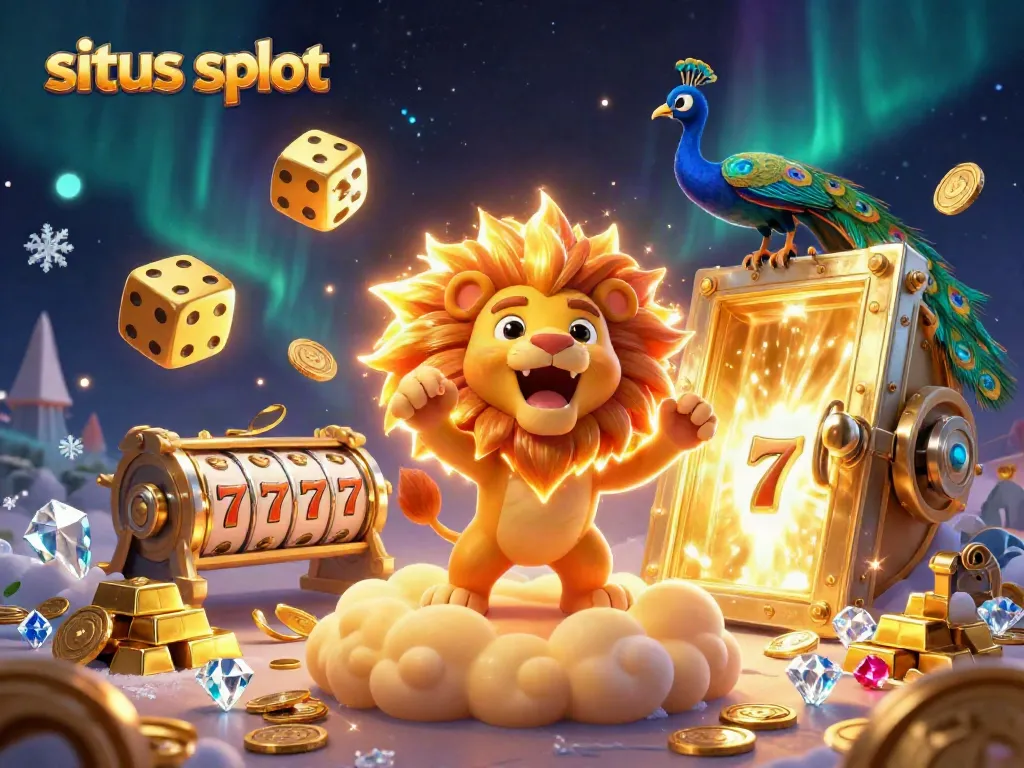 Experience excitement with situs slot as the sun lion roars triumphantly in a rich casino-themed scene.