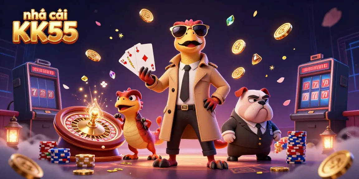 Experience excitement at nhà cái KK55 with raptors disguised as a player in a vibrant casino scene.